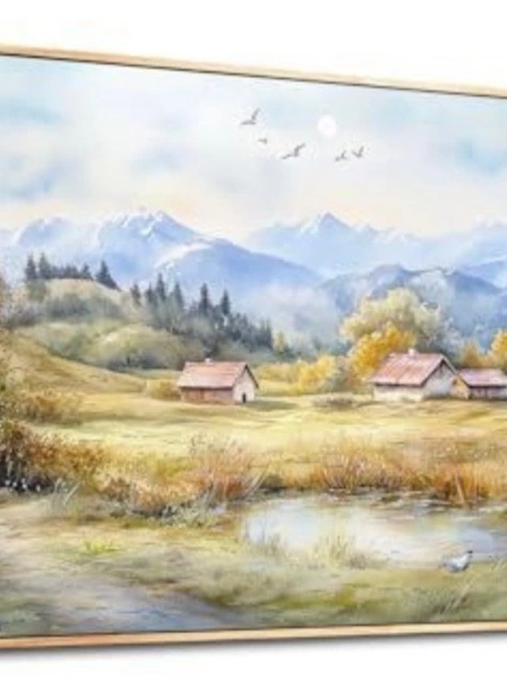 Framed Mountain Landscape Painting 24 x 4860